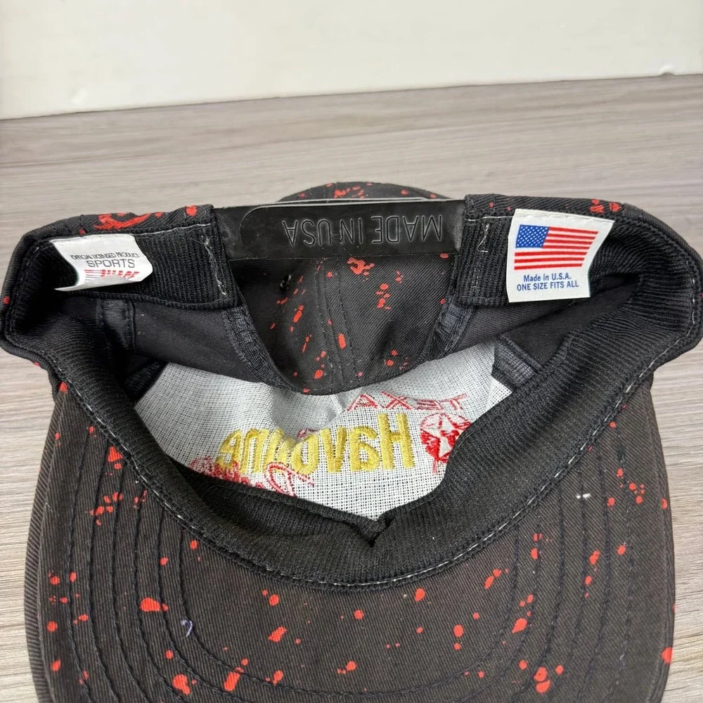 Vintage 1989 Texaco Havoline Racing Snapback Hat Black Paint Splatter‎ USA OSFA